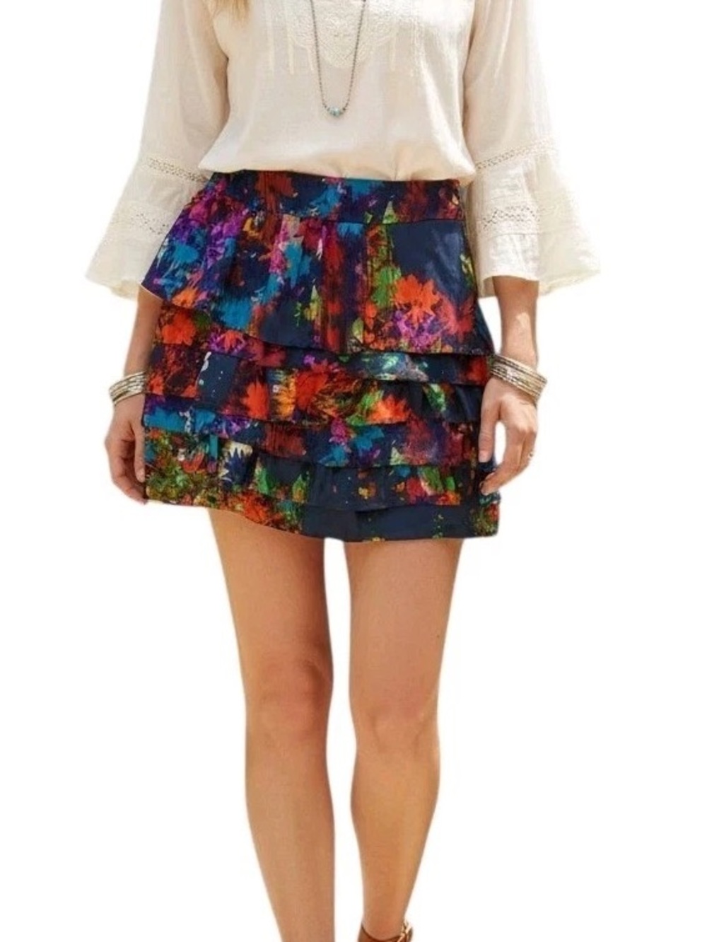 Anthro/Leifsdottir Algeria Silk Floral Skirt